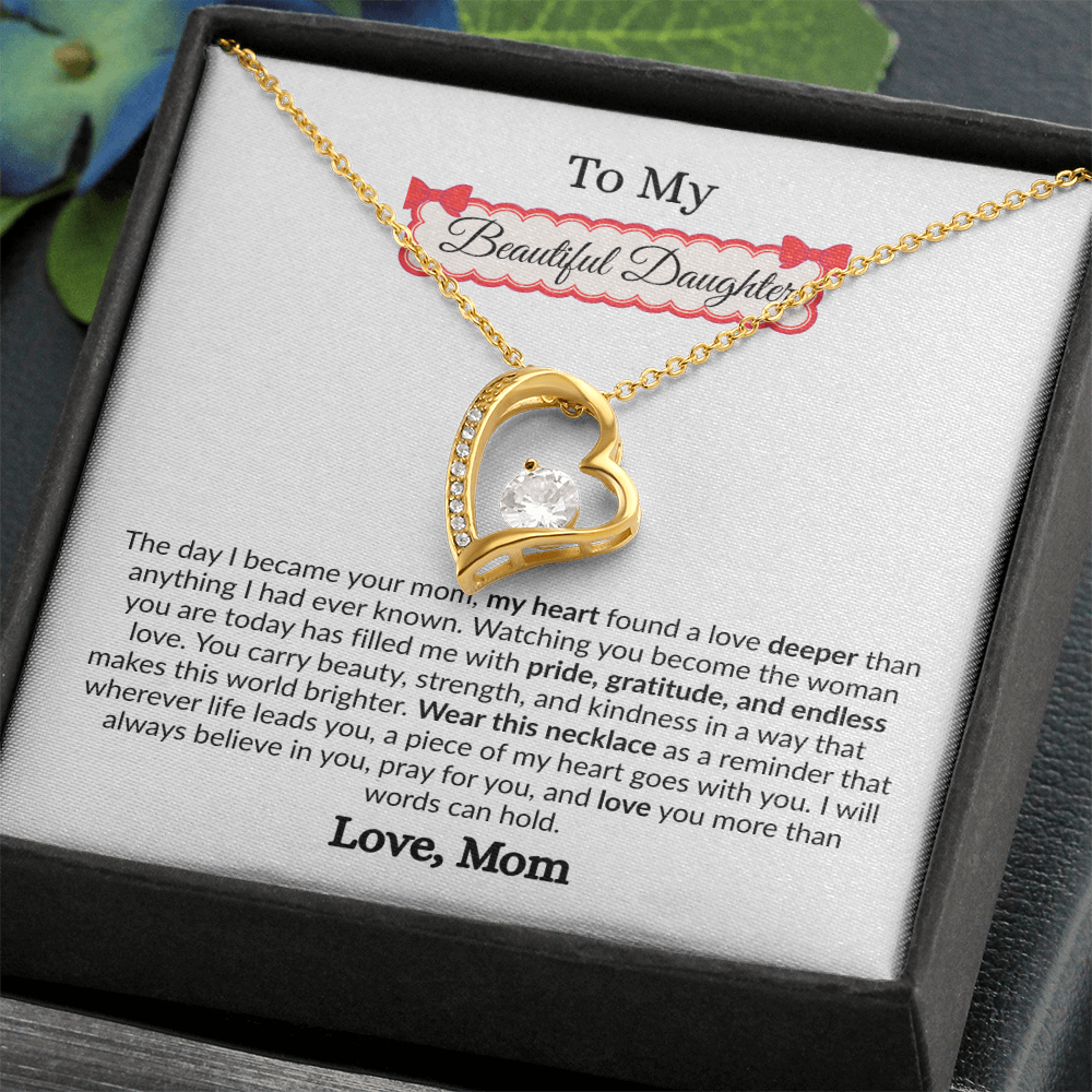 Beautiful Gift to My Loving Daughter "Love You More Than Words Can Hold" Necklace