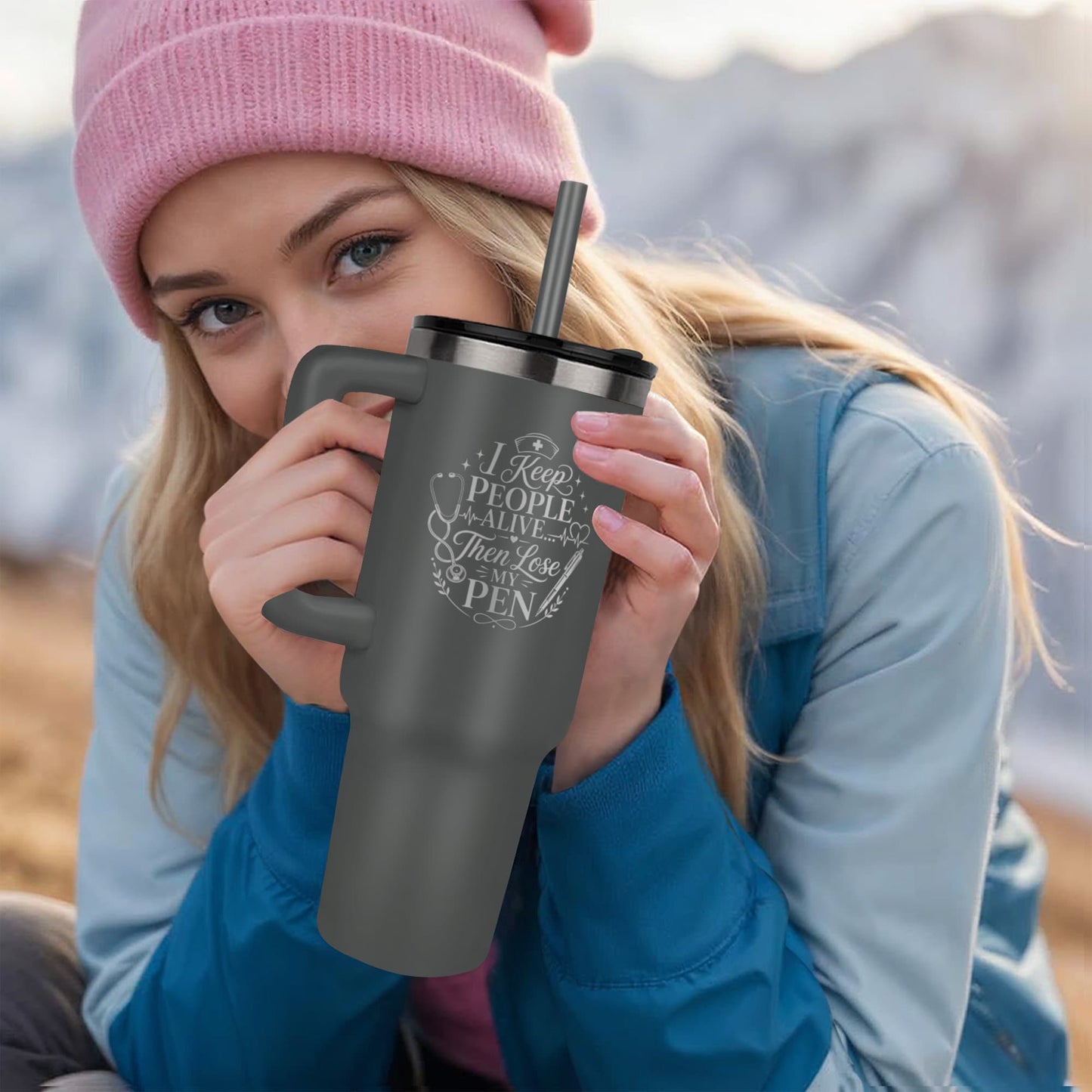 Luxury Nurse Appreciation Tumbler – 40oz Insulated Nurse Gift