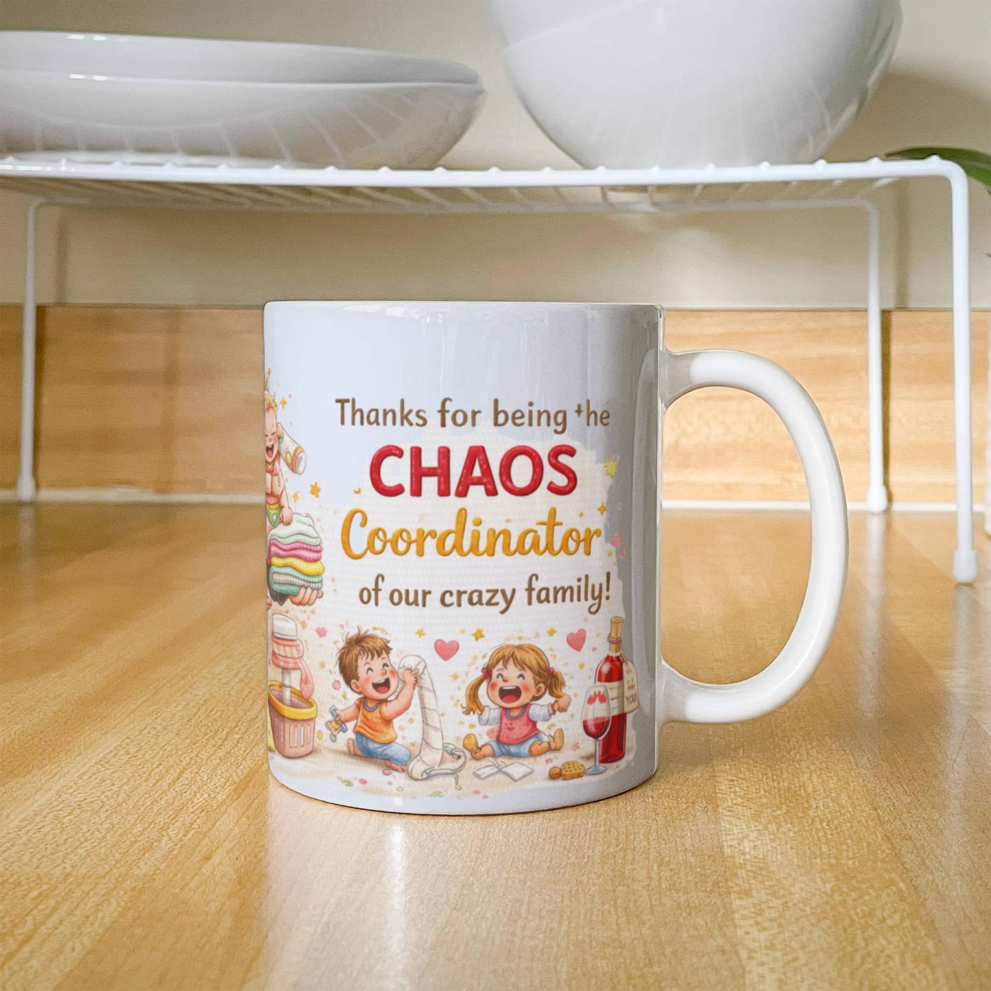 Funny Mother's Day Mug for Mom, Mom Master of Multi-Tasking Mug, Chaos Coordinator Gift for Mom, 15oz White Ceramic Mug