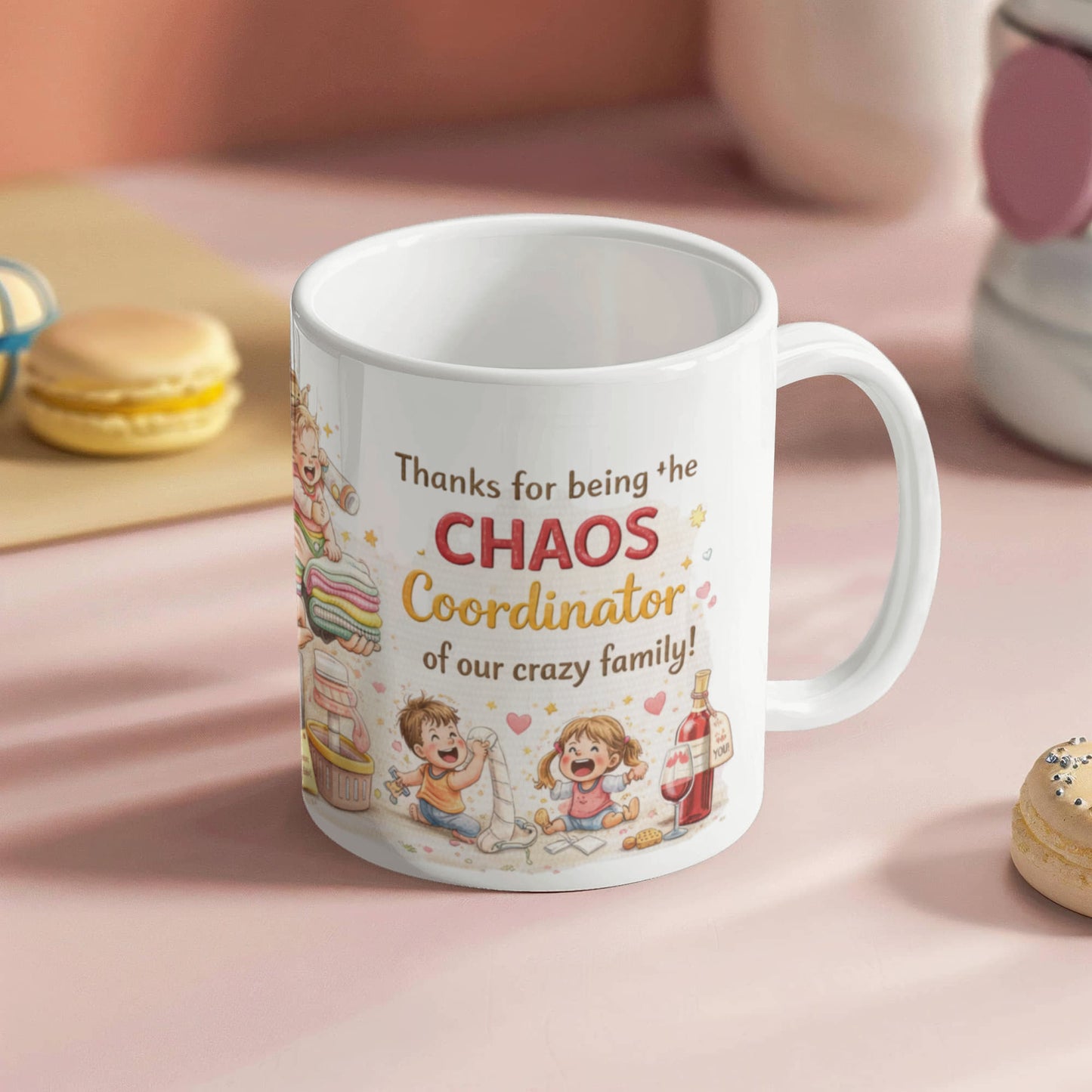 Funny Mother's Day Mug for Mom, Mom Master of Multi-Tasking Mug, Chaos Coordinator Gift for Mom, 15oz White Ceramic Mug