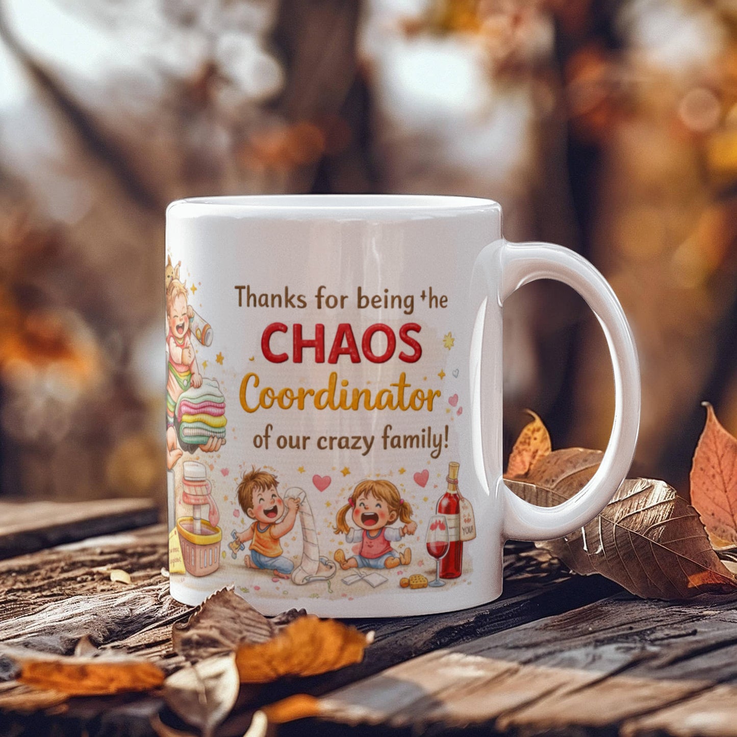 Funny Mother's Day Mug for Mom, Mom Master of Multi-Tasking Mug, Chaos Coordinator Gift for Mom, 15oz White Ceramic Mug